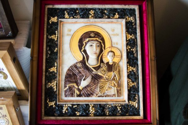Икона Влахернской Божией Матери № 3 из мрамора, камня, от Гливи, фото 1