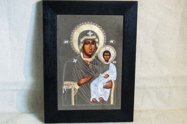 Икона Смоленской Божией Матери № 1-02 подарочная из мрамора, камня, изображение, фото 2