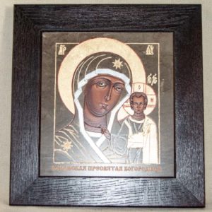 Икона Казанской Божией Матери № 1-17 подарочная из мрамора, камня, от Гливи, фото 1