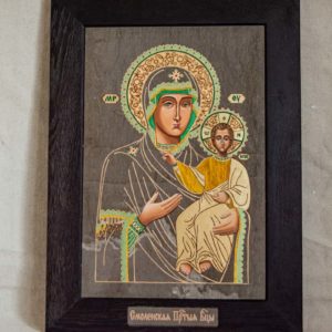 Икона Смоленской Божией Матери № 1-03 подарочная из мрамора, камня, изображение, фото 1