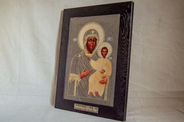 Икона Смоленской Божией Матери № 1-06 подарочная из мрамора, камня, изображение, фото 1