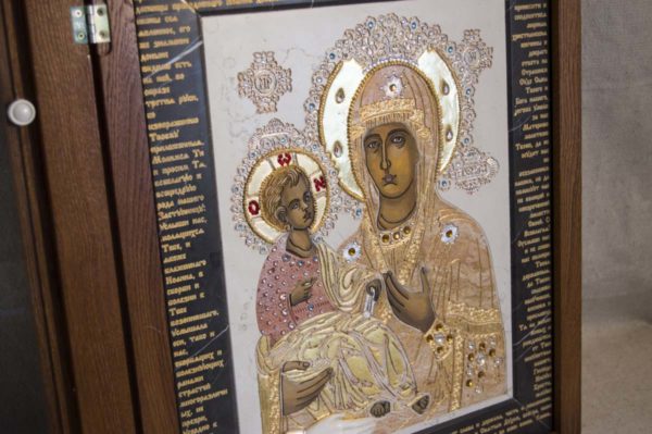 Икона Божией Матери Троеручица № 2-12-13 из мрамора, камня, изображение, фото 4