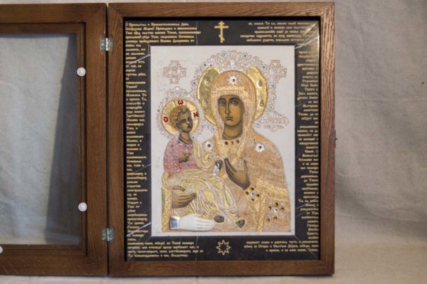 Икона Божией Матери Троеручица № 2-12-13 из мрамора, камня, изображение, фото 5