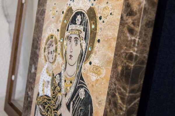 Икона Божией Матери Троеручица № 2-12-12 из мрамора, камня, изображение, фото 14