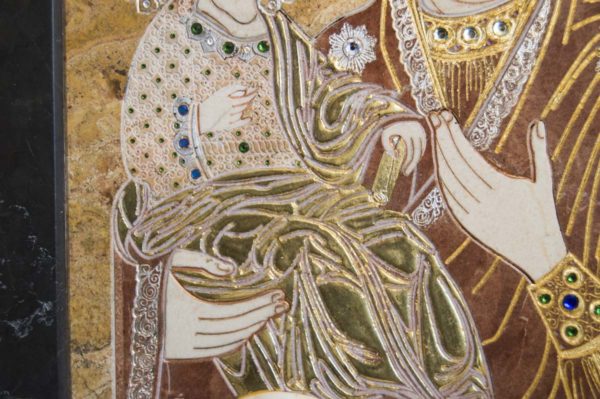 Икона Божией Матери Троеручица № 2-12-14 из мрамора, камня, изображение, фото 13