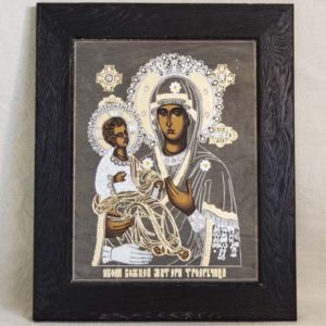 Икона Божией Матери Троеручица № 1-01 из мрамора, камня, изображение, фото 4