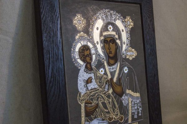 Икона Божией Матери Троеручица № 1-01 из мрамора, камня, изображение, фото 5