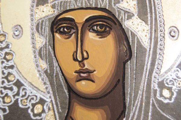 Икона Божией Матери Троеручица № 1-01 из мрамора, камня, изображение, фото 9