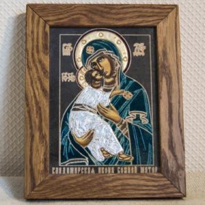 Икона Владимирской Божией Матери № 11 из мрамора, камня, от Гливи, фото 1
