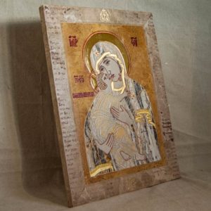 Икона Владимирской Божией Матери № 2-12-9 из мрамора, камня, от Гливи, фото 5