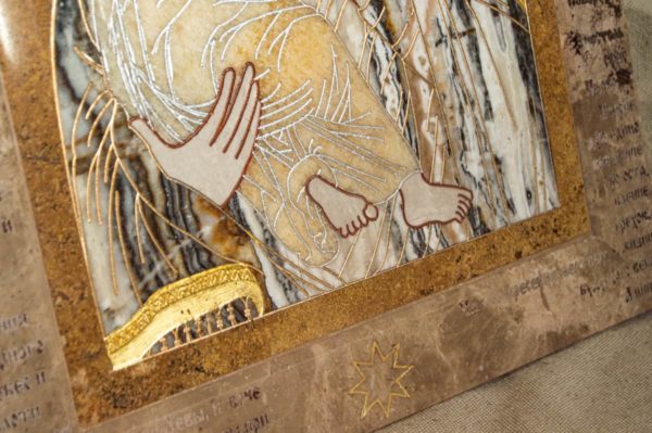 Икона Владимирской Божией Матери № 2-12-9 из мрамора, камня, от Гливи, фото 7