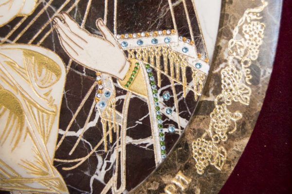 Икона Жировицкой (Жировичской) Божией Матери № п-3 из мрамора, камня, изображение, фото 5