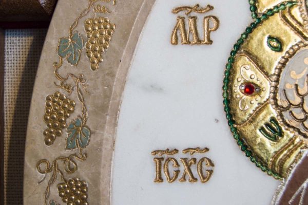 Икона Жировицкой (Жировичской) Божией Матери № п-17 из мрамора, камня, изображение, фото 4