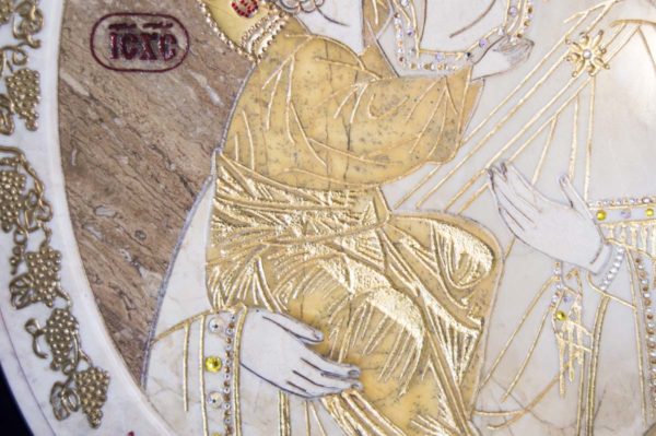 Икона Жировицкой (Жировичской) Божией Матери № п-2 из мрамора, камня, изображение, фото 1