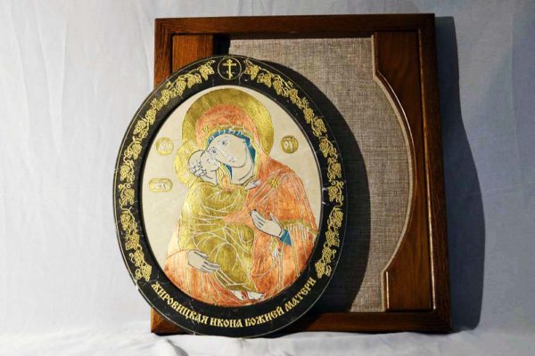 Икона Жировицкой (Жировичской) Божией Матери № 08 из мрамора, камня, изображение, фото 2