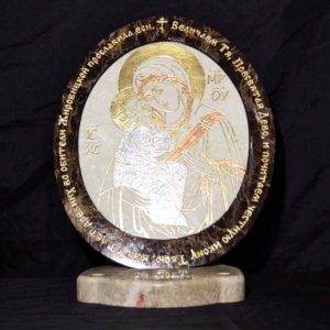 Икона Жировицкой (Жировичской) Божией Матери № 11 из мрамора, камня, изображение, фото 5