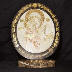 Икона Жировицкой (Жировичской) Божией Матери № 16 из мрамора, камня, изображение, фото 3