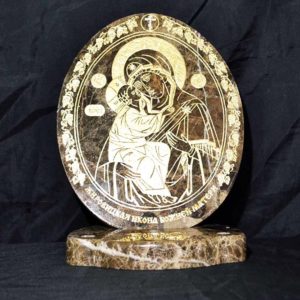 Икона Жировицкой (Жировичской) Божией Матери № 006 из мрамора, камня, изображение, фото 1