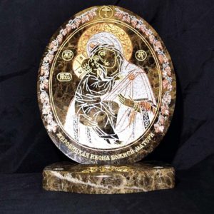 Икона Жировицкой (Жировичской) Божией Матери № 007 из мрамора, камня, изображение, фото 4
