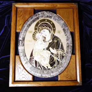 Икона Жировицкой Божией Матери № п-1 из мрамора, камня, изображение, фото 1