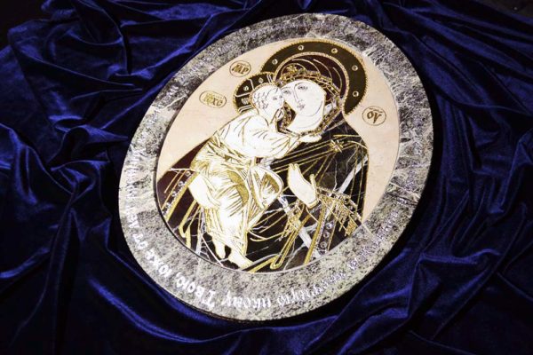 Икона Жировицкой Божией Матери № п-1 из мрамора, камня, изображение, фото 3