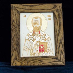 Икона Николая Чудотворца (Угодника) № 2 из мрамора, камня, изображение, фото 1