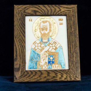 Икона Николая Чудотворца (Угодника) № 3 из мрамора, камня, изображение, фото 1