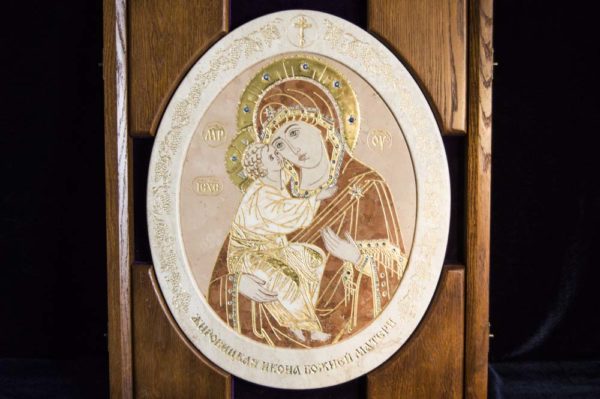 Икона Жировицкой (Жировичской) Божией Матери № п-7 из мрамора, камня, изображение, фото 8