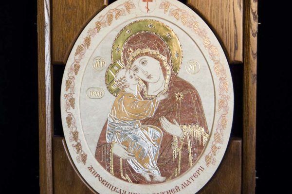 Икона Жировицкой (Жировичской) Божией Матери № п-9 из мрамора, камня, изображение, фото 10