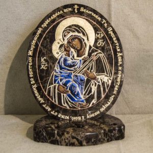 Икона Жировицкой (Жировичской) Божией Матери № 012 из мрамора, камня, изображение, фото 1
