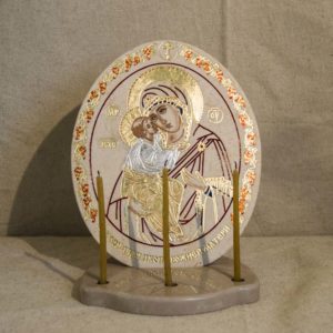 Икона Жировицкой (Жировичской) Божией Матери № 39 из мрамора, камня, изображение, фото 1