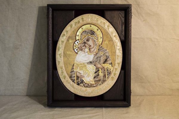 Икона Жировицкой (Жировичской) Божией Матери № п-11 из мрамора, камня, изображение, фото 3