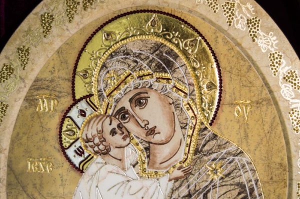 Икона Жировицкой (Жировичской) Божией Матери № п-11 из мрамора, камня, изображение, фото 8