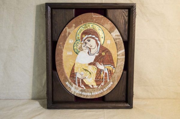 Икона Жировицкой (Жировичской) Божией Матери № п-12 из мрамора, камня, изображение, фото 5