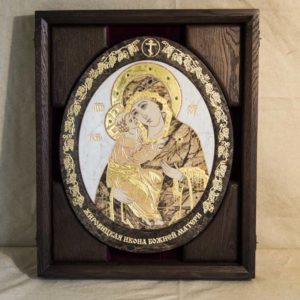 Икона Жировицкой (Жировичской) Божией Матери № п-14 из мрамора, камня, изображение, фото 2