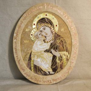 Икона Жировицкой (Жировичской) Божией Матери № п-15 из мрамора, камня, изображение, фото 8