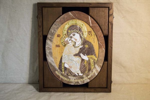 Икона Жировицкой (Жировичской) Божией Матери № п-16 из мрамора, камня, изображение, фото 2