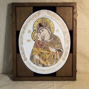Икона Жировицкой (Жировичской) Божией Матери № п-18 из мрамора, камня, изображение, фото 3