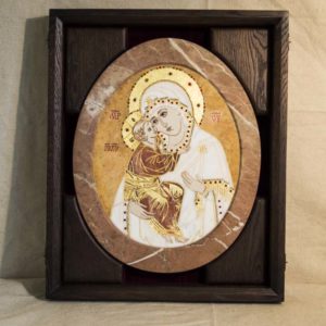 Икона Жировицкой (Жировичской) Божией Матери № п-20 из мрамора, камня, изображение, фото 3