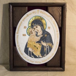 Икона Жировицкой (Жировичской) Божией Матери № п-21 из мрамора, камня, изображение, фото 7