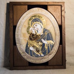 Икона Жировицкой (Жировичской) Божией Матери № п-23 из мрамора, камня, изображение, фото 2