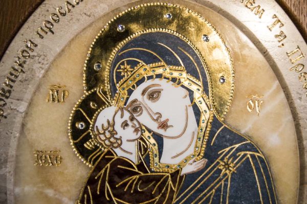 Икона Жировицкой (Жировичской) Божией Матери № п-23 из мрамора, камня, изображение, фото 10