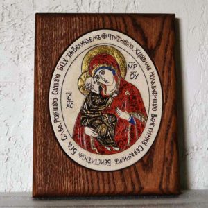 Икона Жировицкой (Жировичской) Божией Матери № 40 из мрамора, камня, изображение, фото 1