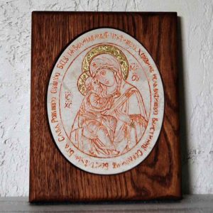 Икона Жировицкой (Жировичской) Божией Матери № 41 из мрамора, камня, изображение, фото 1