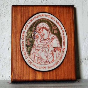 Икона Жировицкой (Жировичской) Божией Матери № 44 из мрамора, камня, изображение, фото 1