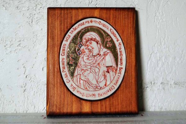 Икона Жировицкой (Жировичской) Божией Матери № 44 из мрамора, камня, изображение, фото 1
