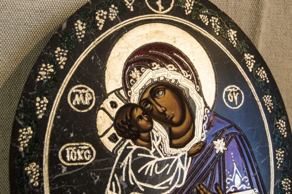 Икона Жировицкой (Жировичской) Божией Матери № 016 из мрамора, камня, изображение, фото 1