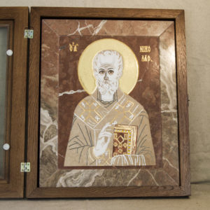 Икона Николая Чудотворца (Угодника) инд.№ 09 из мрамора, камня, изображение, фото 2