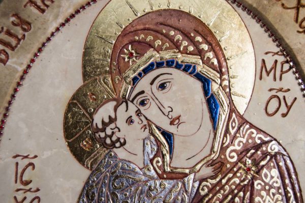 Икона Жировицкой (Жировичской) Божией Матери № 48 из мрамора, камня, изображение, фото 5