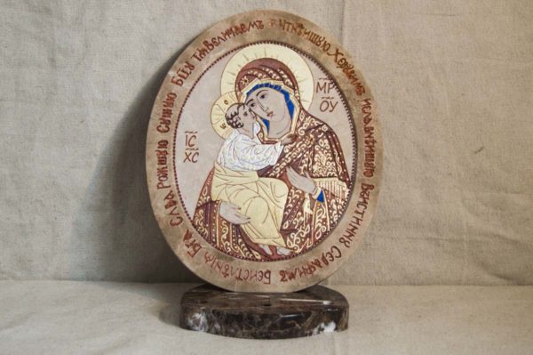 Икона Жировицкой (Жировичской) Божией Матери № 48 из мрамора, камня, изображение, фото 4